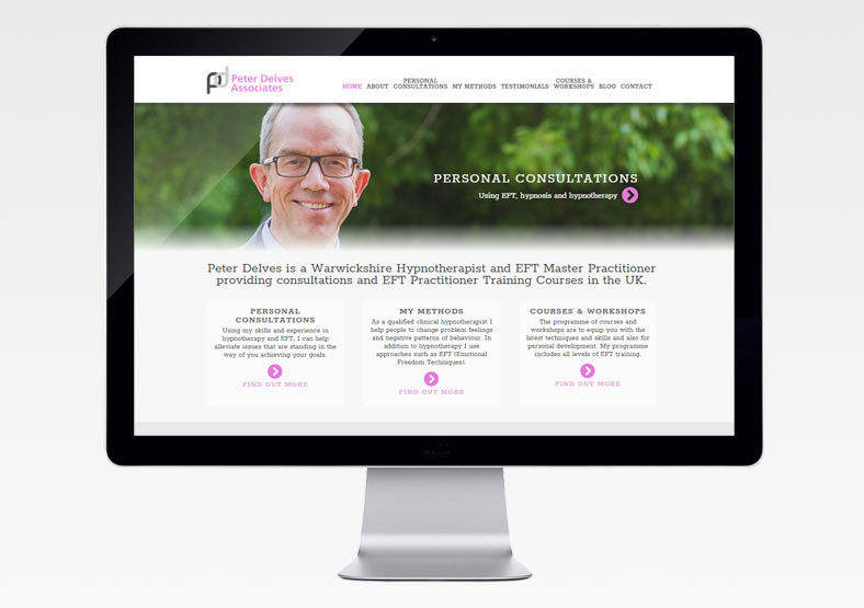 Peter Delves hypnotherapy website design