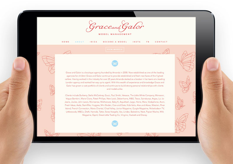 Grace and Galor website development